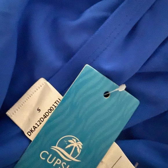 Cupshe Cupshe Blue Ruched Tankini Bikini - Picture 8 of 9